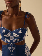 CAJUNI Vestido Estampado Tropical Laranja com Amarração na Cintura, Estilo Boêmio Feminino, Vestido de Praia Casual Solto para o Verão