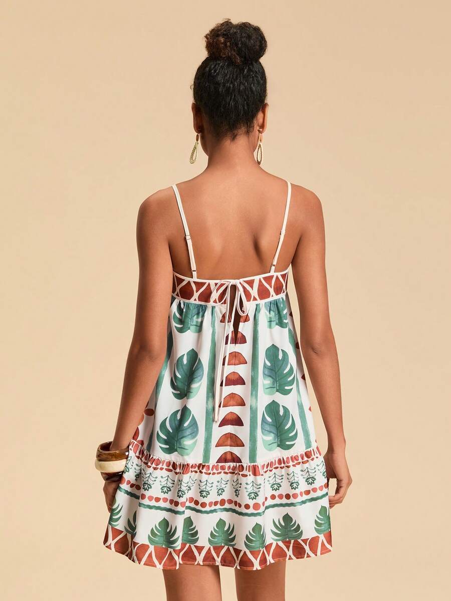 Travachic Vestido de alça fina para verão e férias, estampa floral, estilo de férias, looks de férias para mulheres, looks de férias na praia, looks de verão para mulheres, vestidos de verão para mulheres, vestidos para mulheres, vestido de verão