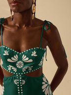 CAJUNI Vestido Estampado Tropical Laranja com Amarração na Cintura, Estilo Boêmio Feminino, Vestido de Praia Casual Solto para o Verão