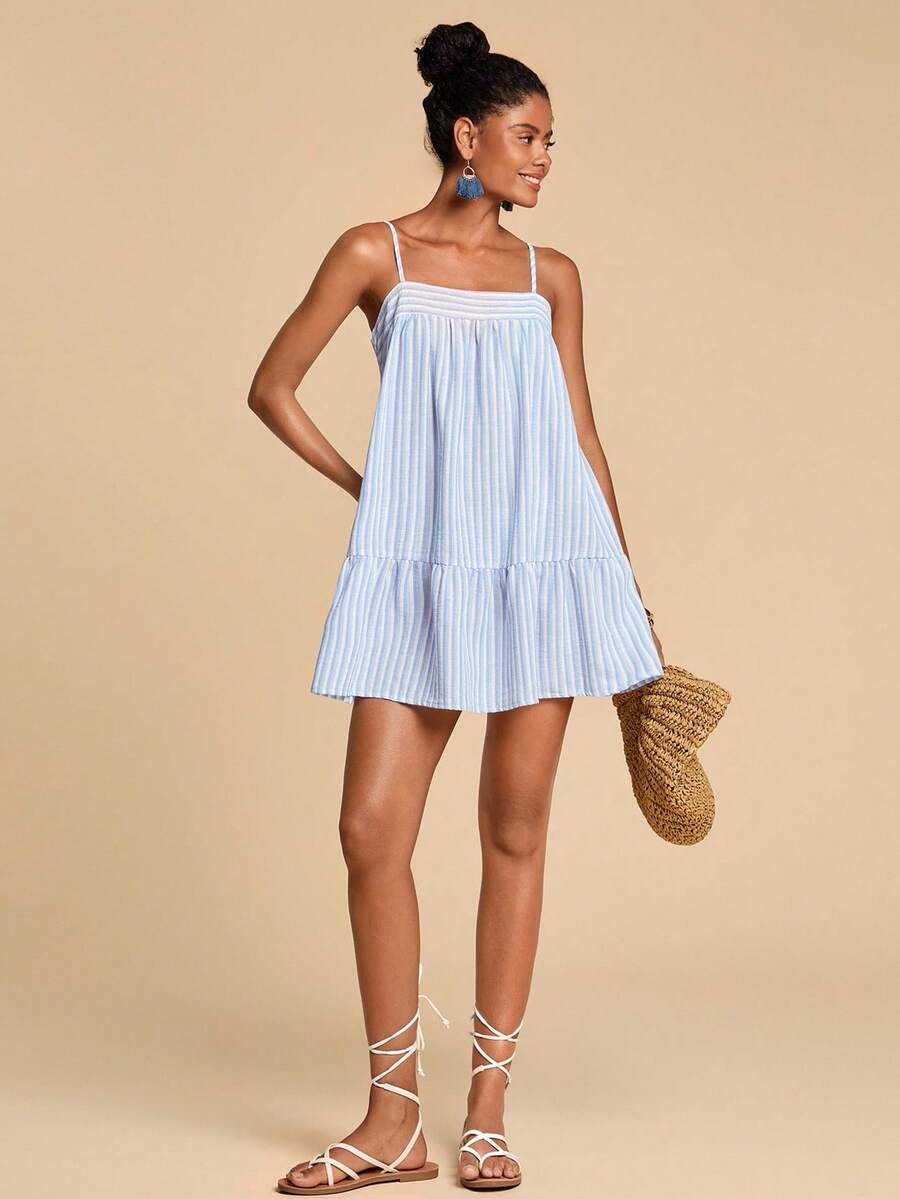 Travachic Vestido de alça fina para verão e férias, estampa floral, estilo de férias, looks de férias para mulheres, looks de férias na praia, looks de verão para mulheres, vestidos de verão para mulheres, vestidos para mulheres, vestido de verão