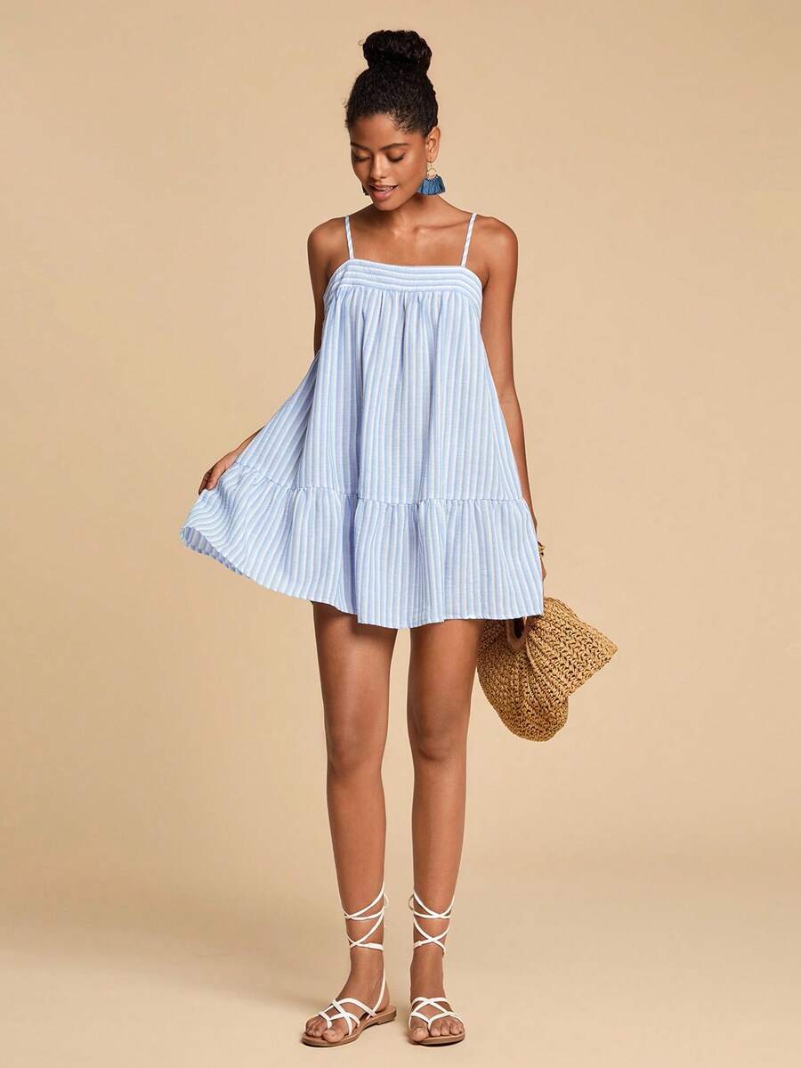Travachic Vestido de alça fina para verão e férias, estampa floral, estilo de férias, looks de férias para mulheres, looks de férias na praia, looks de verão para mulheres, vestidos de verão para mulheres, vestidos para mulheres, vestido de verão